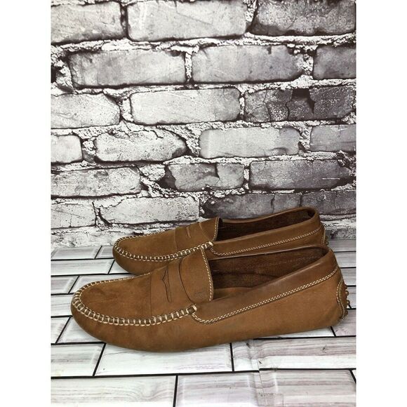 JP Tods Brown Leather Penny Loafers Driving Slip On Shoes Men Sz 10.5M US/44EU - Picture 16 of 16